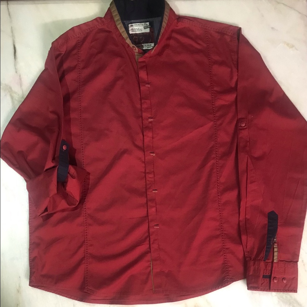 Brand :PRAVO  button down shirt.